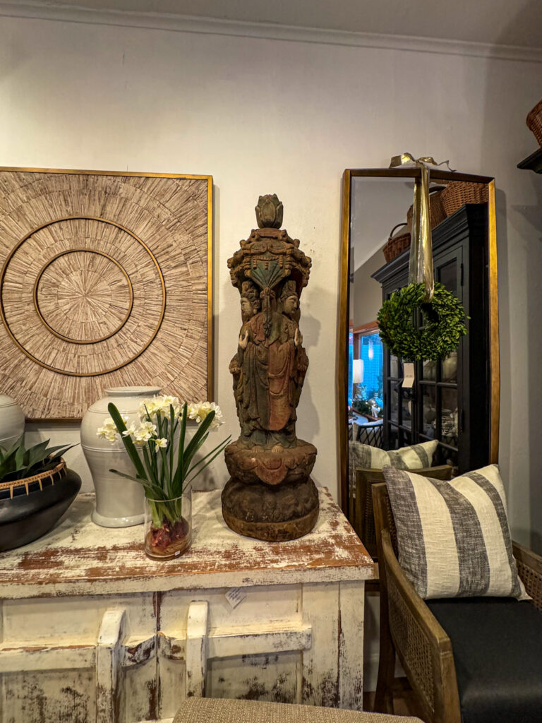Interior of a boutique home decor shop in Cannon Beach Oregon.